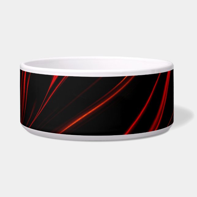 Tigela Traços longos vermelhos ondulados em fundo escuro (Frente)