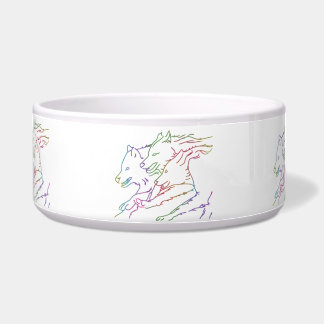 Tigela Trendy Rainbow Pacote Brilhante de Lobos Correntes