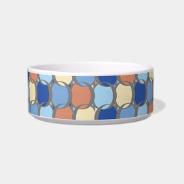 Tigela Trendy Retro Blue Orange and Yellow Circles Design