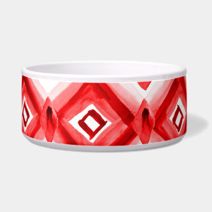 Tigela Tribal vermelho, padrão étnico de aquarela.