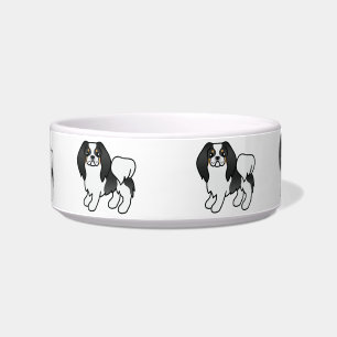 Tigela Tricolor Japonês Chin Cute Cartoon Cães