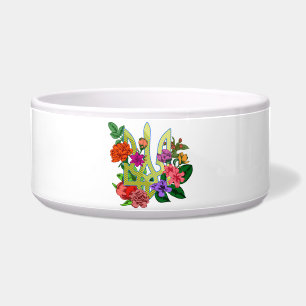 Tigela tridente tryzub da heráldica ucraniana flores flor