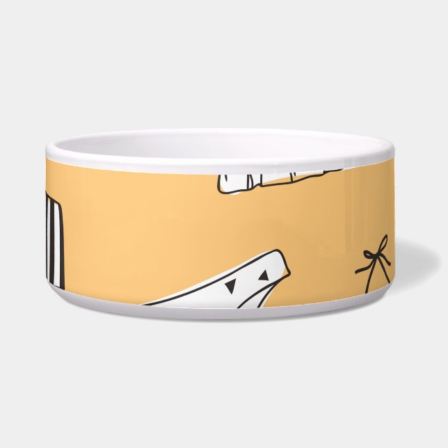 Tigela Tropical Bikini: Padrão de Verão Desenhado à Mão (Frente)