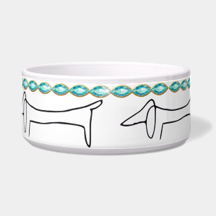 Tigela Turquesa Brilho Dachshund Pet