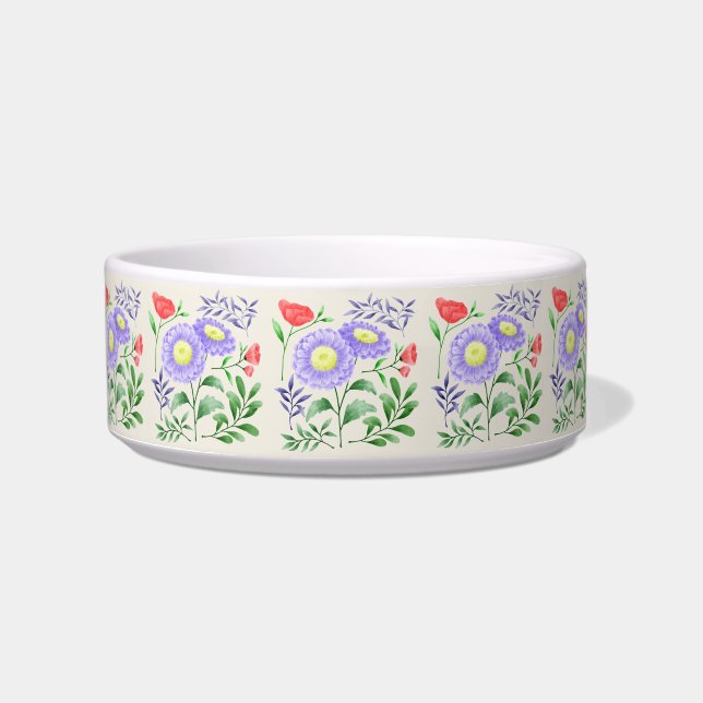 Tigela Um conjunto de flores pintadas em aquarela (Frente)