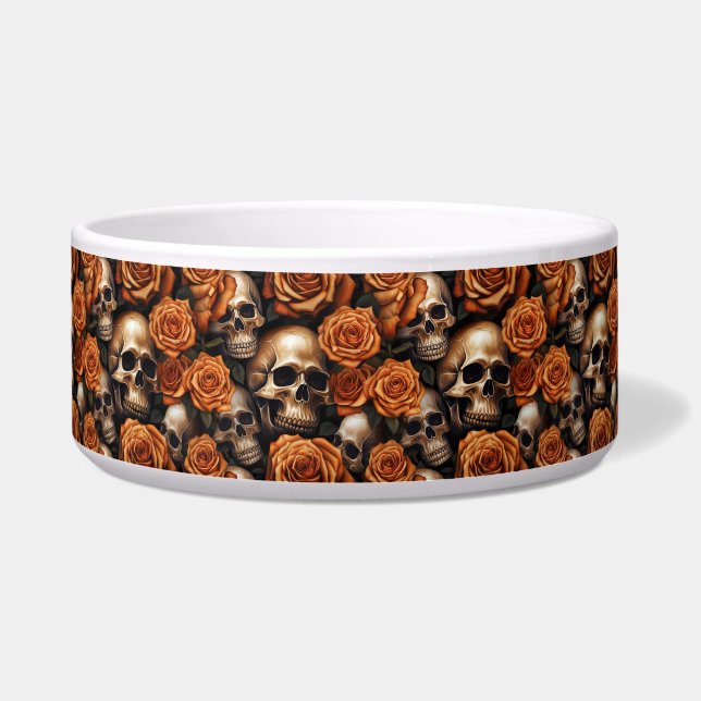 Tigela Um design da série A Skull and Roses 9 (Frente)