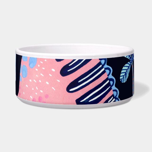 Tigela Um lindo padrão de dinossauros cartoon. (Frente)