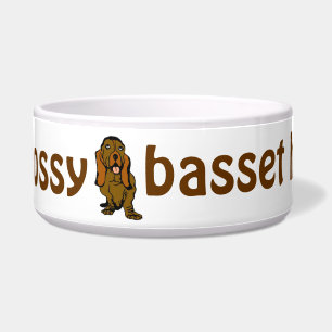 Tigela Uma bacia Bossy do cão de Basset Hound
