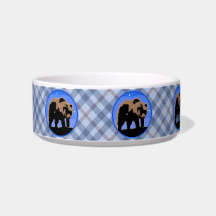 Tigela Urso Grizzly no inverno - Arte original sobre a vi