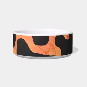 Tigela Vaca Preto e Laranja Impresso