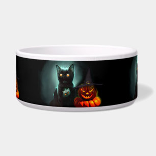 Tigela Vampiro Gato e Mágico Pumpkin Halloween Surreal