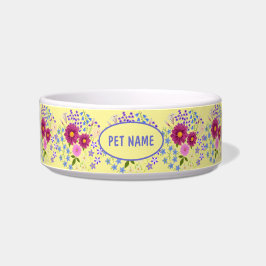 Tigela Vaso de Cachorro ou Gato com Buquê de Flores Amare