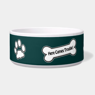 Tigela Vem aqui o problema! com impressões brancos da