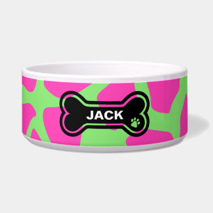 Tigela Verde Brilhante e Rosa Quente Personalizado