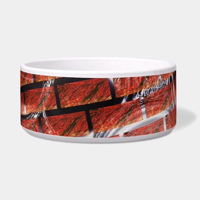 Tigela Vermelho, bolhas na grelha ou efeito de tijolo? Me (Frente)