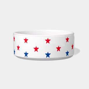 Tigela Vermelho, estrelas azuis, padrão americano Cão d