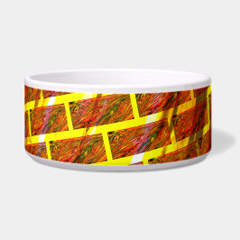 Tigela Vermelho manchado, arranhado, grelha de ouro ou ef