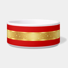 Tigela Vermelho Starlight e Dourado