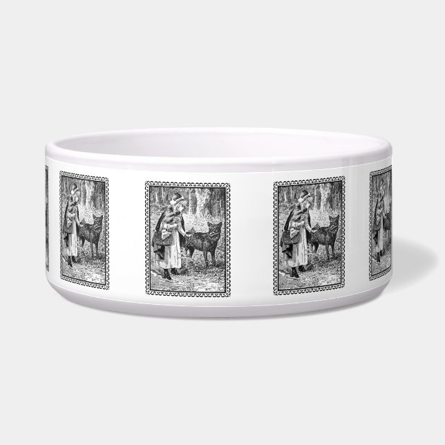 Tigela Vintage Black White Frame Red Riding Hood Wolf (Direita)