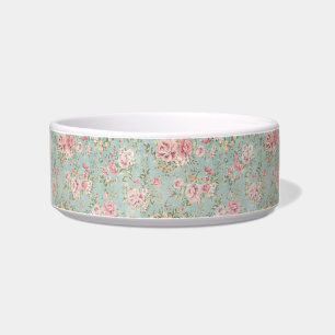 Tigela Vintage chique floral, cor-de-rosa, elegante