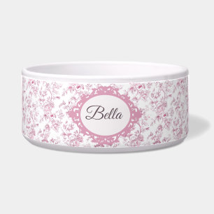 Tigela vintage floral Pink e White Pet Bowl