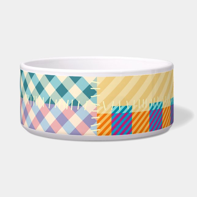 Tigela Vintage Patchwork: Textile Seamless Background (Co (Frente)