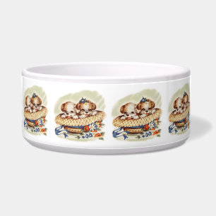 Tigela Vintage Puppies Art Puppies in Hat