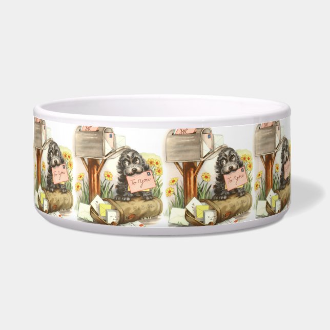 Tigela Vintage Puppy Art Mailbox (Frente)