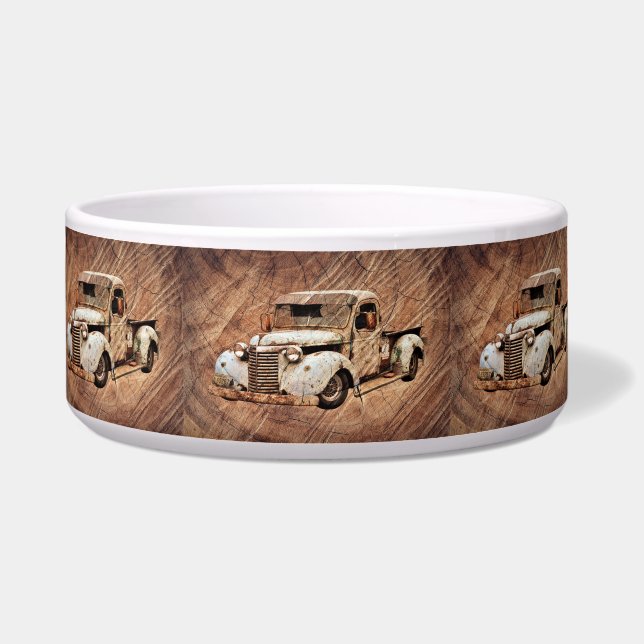 Tigela Vintage Truck Rustic Wood (Frente)