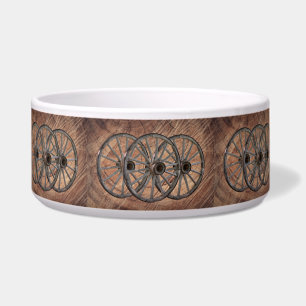 Tigela Vintage Wooden Wagon Wheels
