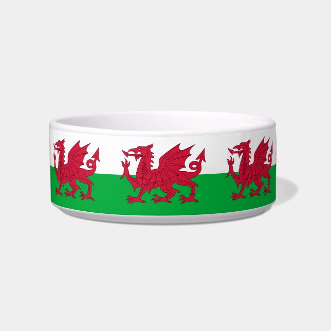 Tigela Wales flag Ceramic Pet Bowl (Frente)