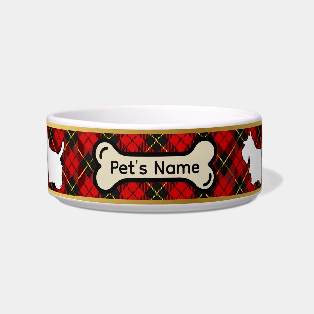 Tigela Wallace Tartan Scottie Dog Personalizado Bowl (Frente)