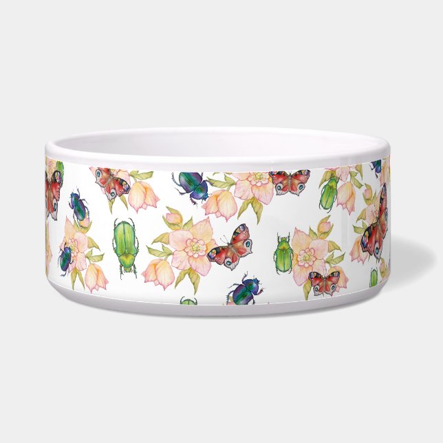 Tigela Watercolor pattern of beetles and butterflies (Direita)