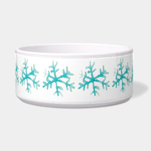 Tigela Watercolor Snowflake Blue Winter