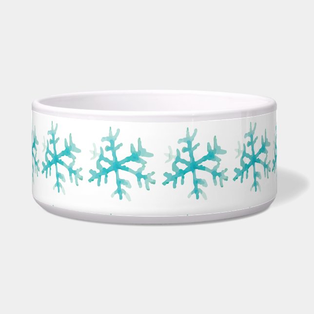 Tigela Watercolor Snowflake Blue Winter (Frente)