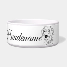 Tigela Weimaraner Minimalist Line Art personalized bowl