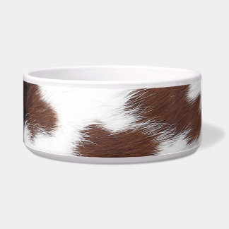 Tigela Western Brown Cowhide Large Pet Bowl