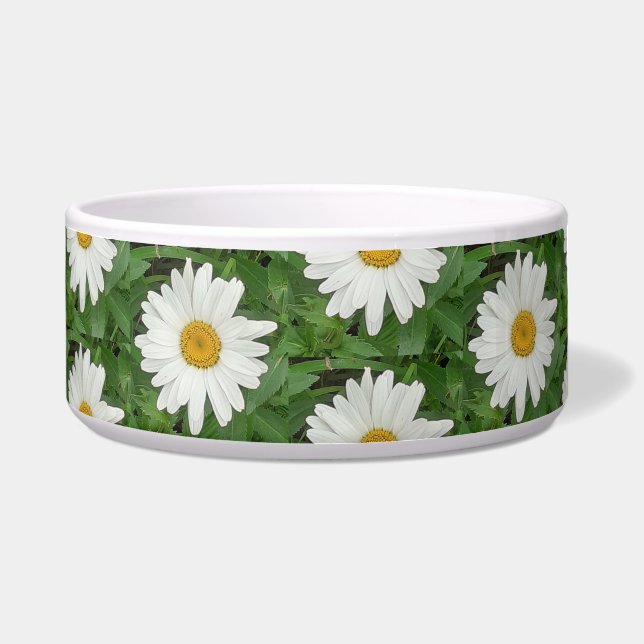 Tigela White Daisies Cerâmica Pet Bowl (Frente)