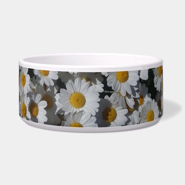 Tigela White Daisies Cerâmica Pet Bowl (Frente)