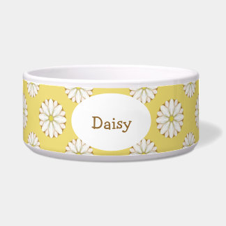 Tigela White Daisies no Ouro Amarelo
