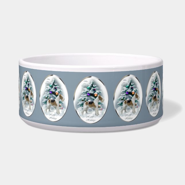 Tigela Wire Fox Terrier Christmas Dog Bowl (Frente)
