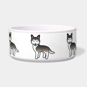 Tigela Wolf Cinza Cartoon Siberian Husky
