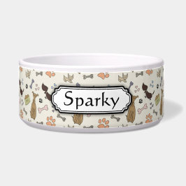 Tigela WOOF! Pino Lover - Puppies padrão personalizável