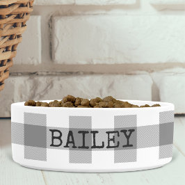 Tigela Xadrez Búfalo Cinza Personalizado Fazenda