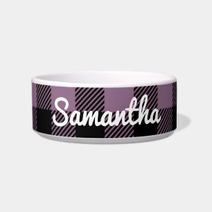 Tigela Xadrez Buffalo Roxo Clássico Personalizado