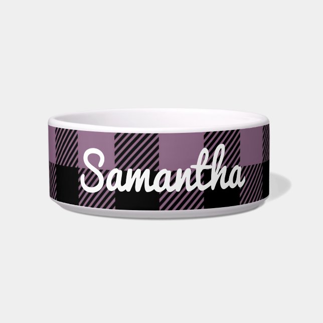 Tigela Xadrez Buffalo Roxo Clássico Personalizado (Frente)