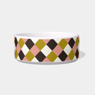 Tigela Xadrez de Ivory de Chocolate Rosa Dourada