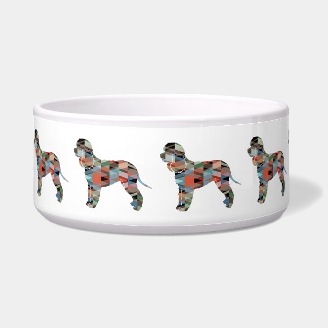 Tigela Xadrez de silhueta de canino de água irlandês (Frente)