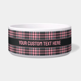 Tigela Xadrez de Texto Personalizada / Padrão de Tartan