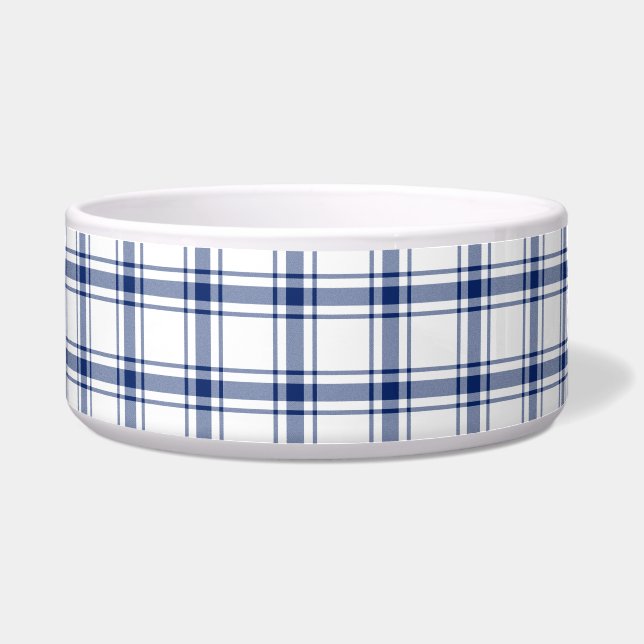 Tigela Xadrez náutico azul e branco (Frente)